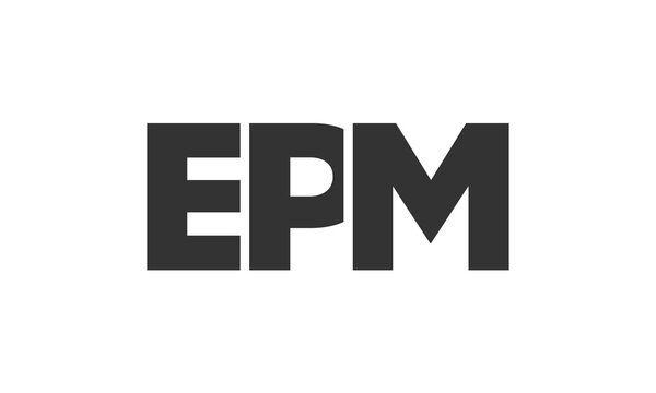 EPM logo design template with strong and modern bold text. Initial based vector logotype featuring simple and minimal typography. Trendy company identity.