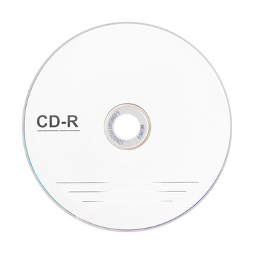 Retro style blank white CD disc media.. png isolated on transparent background