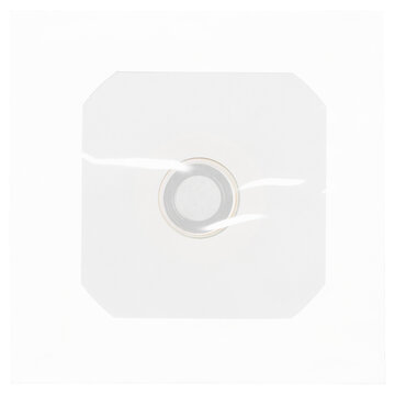 Blank white CD sleeve with white disc. png isolated on transparent background
