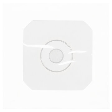 Retro style white CD sleeve with white disc. png isolated on transparent background