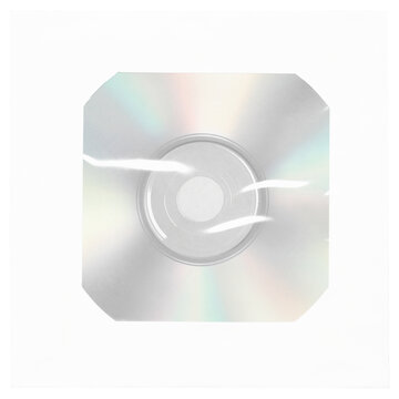 Vintage white CD sleeve with disc. png isolated on transparent background