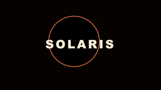 Solaris minimalist motion title animation with orange circle and clean typography for modern branding and corporate presentations 4k