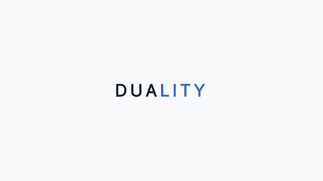 Duality concept typography animation with minimalist modern and clean 4k white background, motion concept
