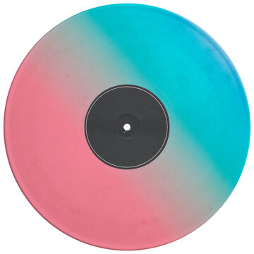 Cotton Candy vintage vinyl record black label. realistic photography. png isolated on transparent background for graphic design