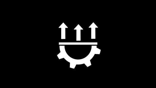  Gear Upgrade With Upward Arrows Icon Animation. System Improvement, Performance Enhancement, Business Growth, Development, Progress, And Optimization 