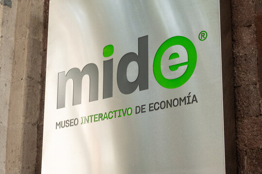 Mexico city, mexico, 03 19 2026, mide logo and sign, museo interactivo de economia, mexico city