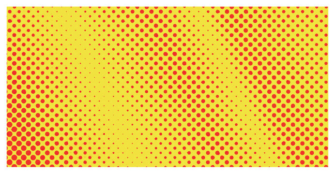 Vibrant Red Polka Dot Pattern on Yellow Background