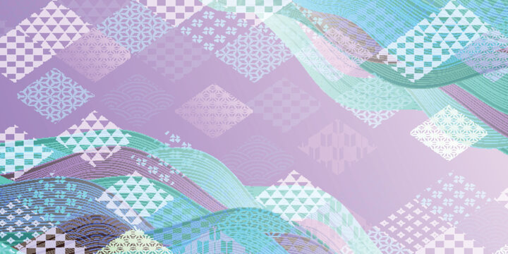 Elegant Japanese traditional pattern with pastel colors