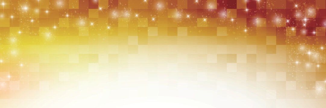 Elegant Golden Square Pattern Background with Sparkling Light Effects