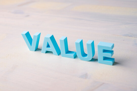 Business value, value creation and value proposition concept with 3D letters