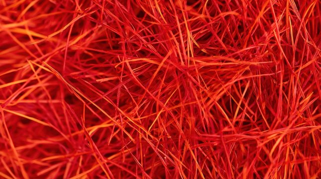 Abstract Texture of Tangled Red Dyed Grass Straw