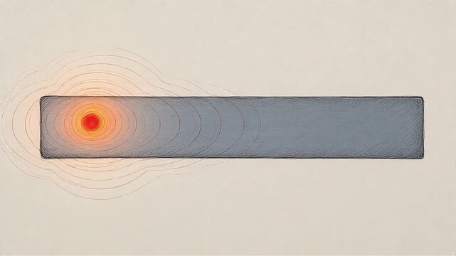 Heat Transfer Visualization Through Solid Surface Handcrafted 2D Animation
