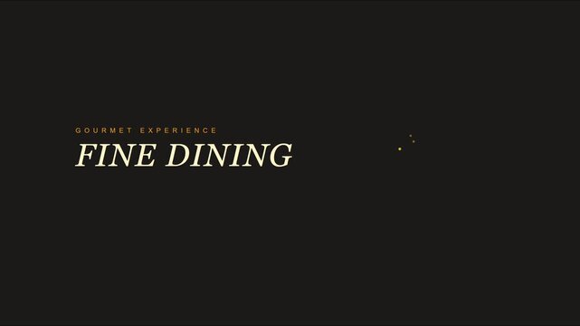 Fine dining gourmet experience typography motion title sequence for luxury restaurant branding and culinary event promotion animation 4k