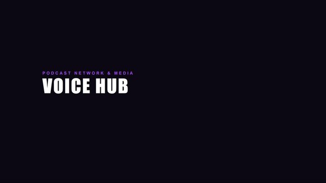 Voice hub podcast network and media animated intro with dynamic sound wave equalizer for digital broadcasting and audio branding animation 4k