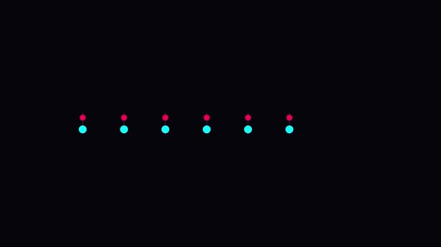 Minimalist abstract motion animated dots rotating and swapping positions on animation 4k black background