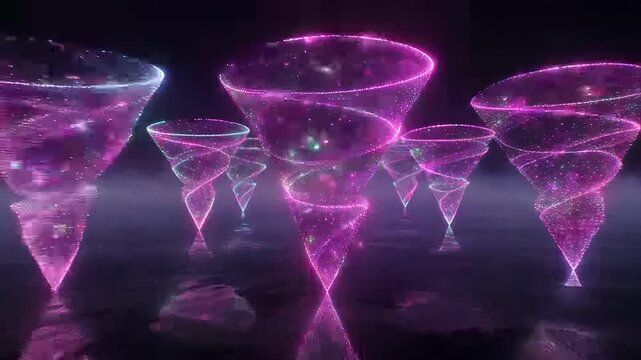 Neon Glowing Energy Vortices 4K Generative AI