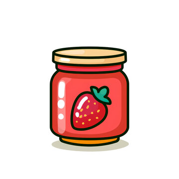 jar of jam, strawberry jam