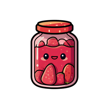 glass jar with jam