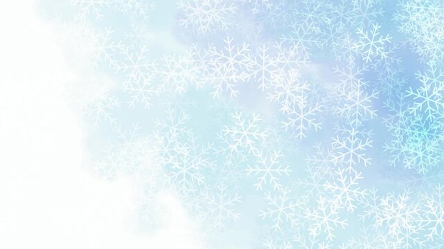 Snowflake pattern on blue background 4K