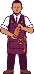 Fototapeta premium Bartender preparing a drink with shaker cocktail making icon