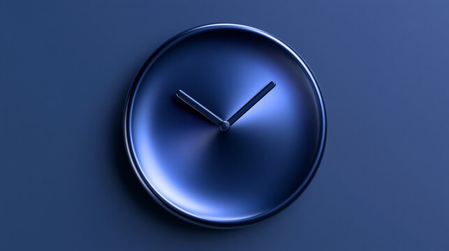 modern shiny blue 3d clock icon