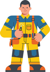 Fototapeta premium Professional electrician man with tool belt and pliers