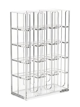 Clear Acrylic Vertical Capsule Coffee Pod Storage Organizer Rack Isolated On White