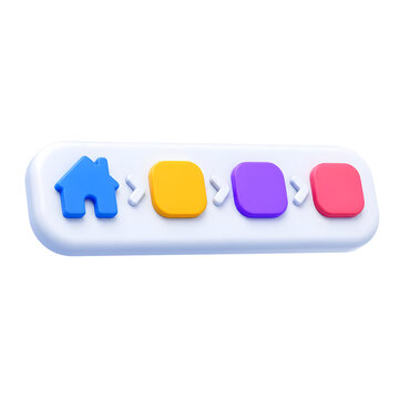 World Wide Web Day navigation bar featuring colorful rounded square icons for website interface design.