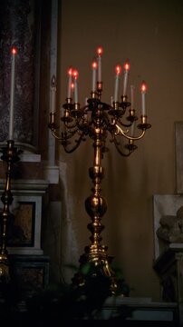 Sacred candelabrum from an Italian religious church