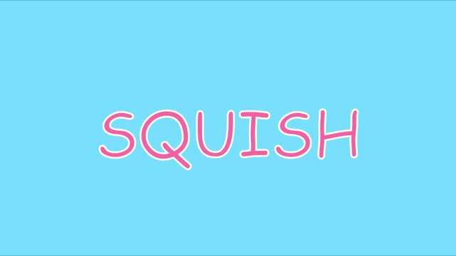 Animated squish text motion on blue animation 4k background, for playful branding, and social media typography