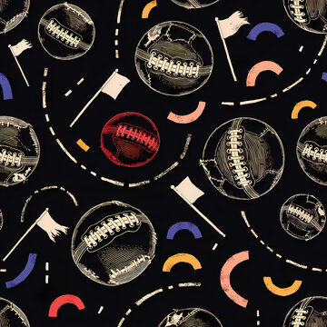 seamless pattern with baseball bat ball