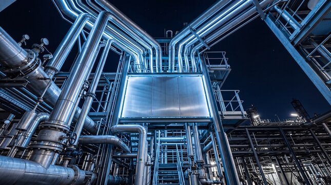 Complex Pipeline System in Modern Industrial Refinery Plant
