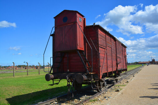 AUSCHWITZ BIRKENAU POLAND: Auschwitz I concentration train wagon was a network of German Nazi concentration camps and extermination camps built and operated by the Third Reich in Poland.