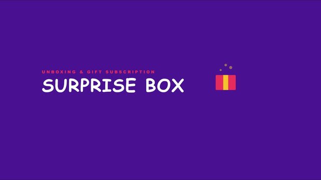 Surprise box unboxing and gift subscription animation: minimalist motion for e-commerce and marketing 4k