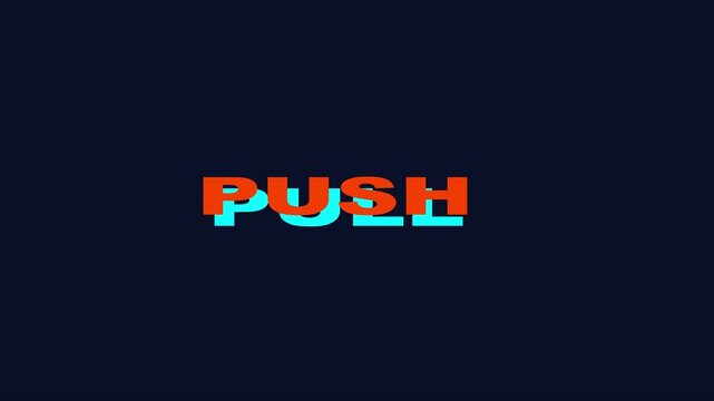 Minimalist pull and push typography animation for modern ui and instructional signage 4k motion minimalist