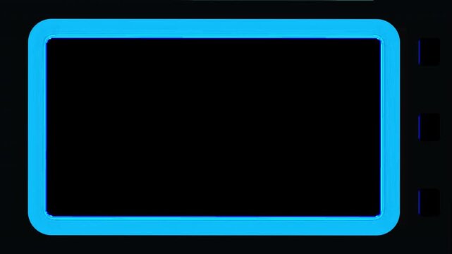 Seamless looping old retro vintage photo film frame animated cold cyan 35mm cinematic border HD