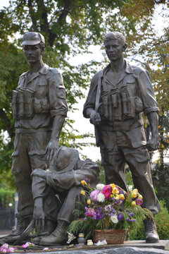KIEV UKRAINE:  Afghanistan 1979-1989 War Memorial, commemorating soldiers who died fighting during the War in Afghanistan, after Soviet forces invaded that country in 1979