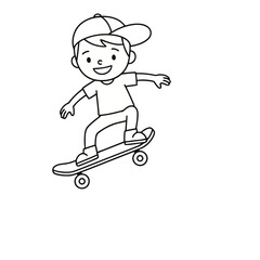 Cartoon boy on a skateboard © zeze