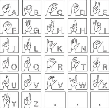 American sign language alphabet chart with hand gestures and letters day of persons with disabilities