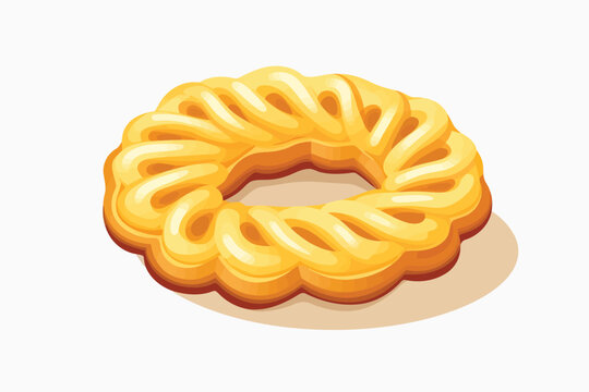 Butter ring biscuit isolated