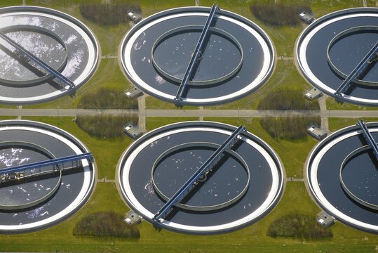 Hetlingen sewage treatment plant, Schleswig-Holstein, Germany