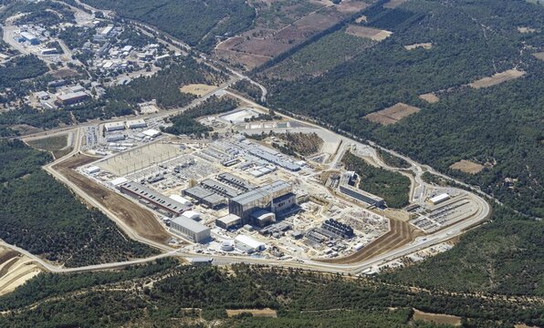 Cadarache fusion reactor, aerial photograph, France