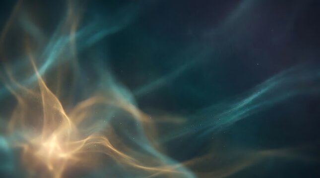 Abstract glowing gas in teal and orange
