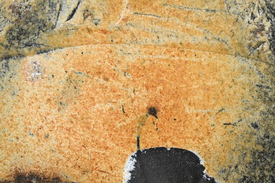 Surface, stone, abstract, sand structures created by wind, sand waves, beach grass, Houvig beach, North Sea, Denmark