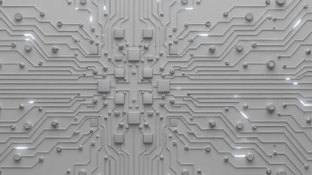 Abstract White Circuit Board Cross Technology Background