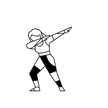Woman doing the dab dance move