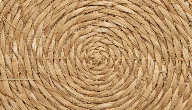 Woven round basket texture in natural tones for background and design concepts