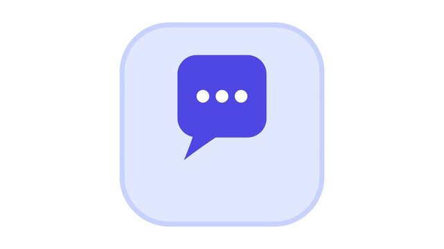 Minimalist speech bubble chat icon vector animation design element