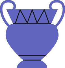Minimalist Purple Ancient Greek Vase Flat Style Pottery Graphic Icon © ROJU