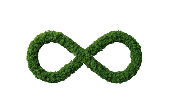 Dense green hedge infinity symbol